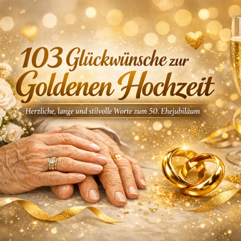 103 Glückwünsche zur Goldenen Hochzeit – Herzliche, lange und stilvolle Worte zum 50. Ehejubiläum