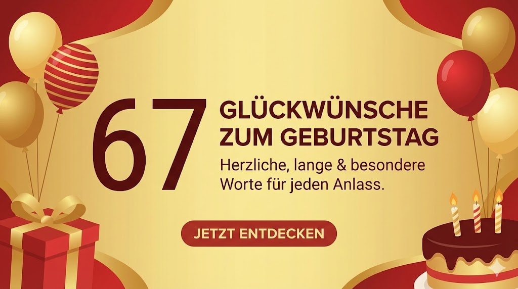 67 Glückwünsche zum Geburtstag