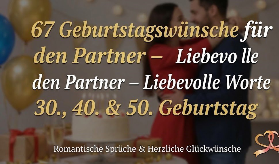 67 Geburtstagswünsche für den Partner – Liebevolle Worte zum 30., 40. & 50. Geburtstag